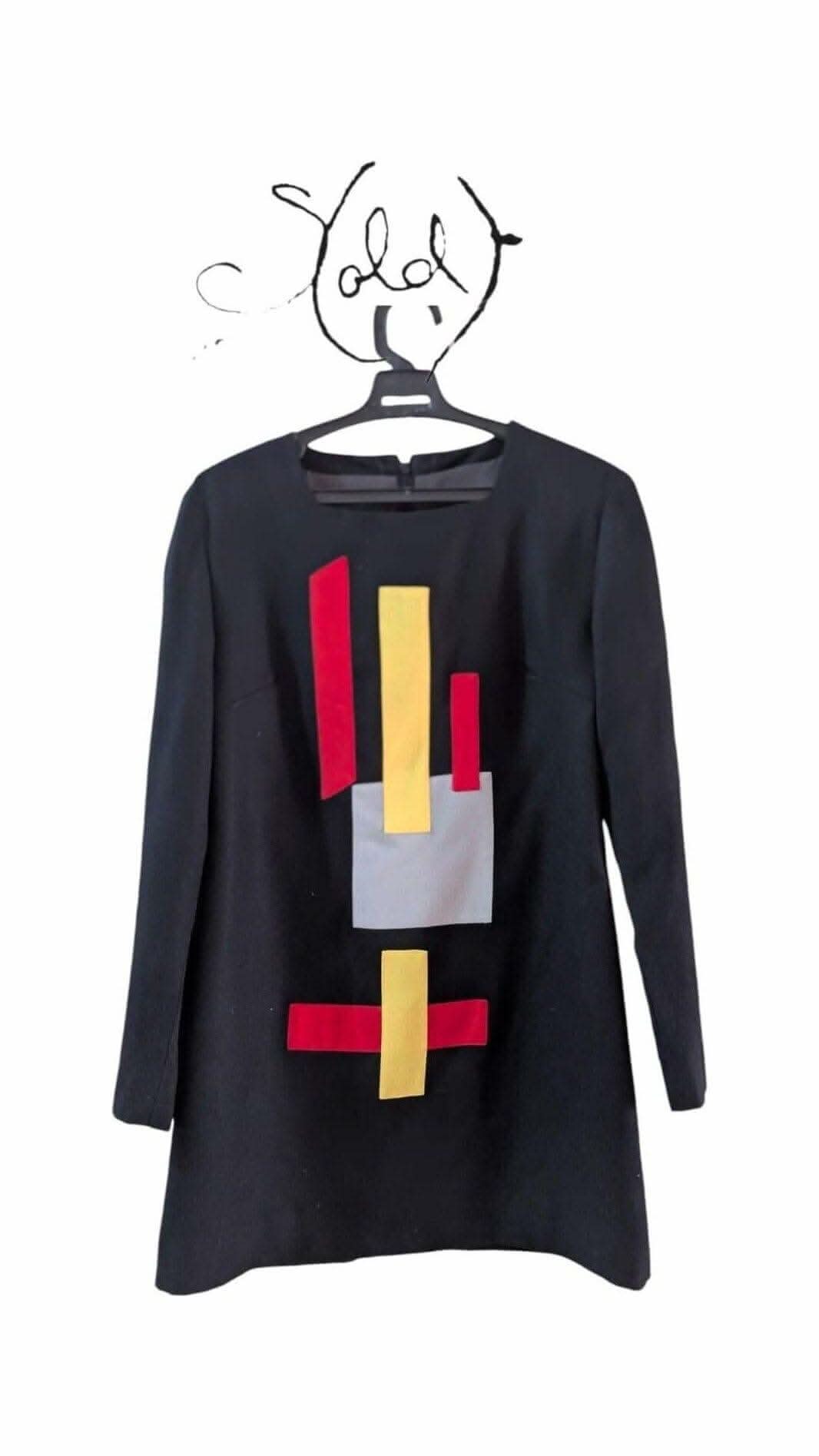 Sold Attire Dress variant_title Vintage Geometric Dress – Bold Retro Style