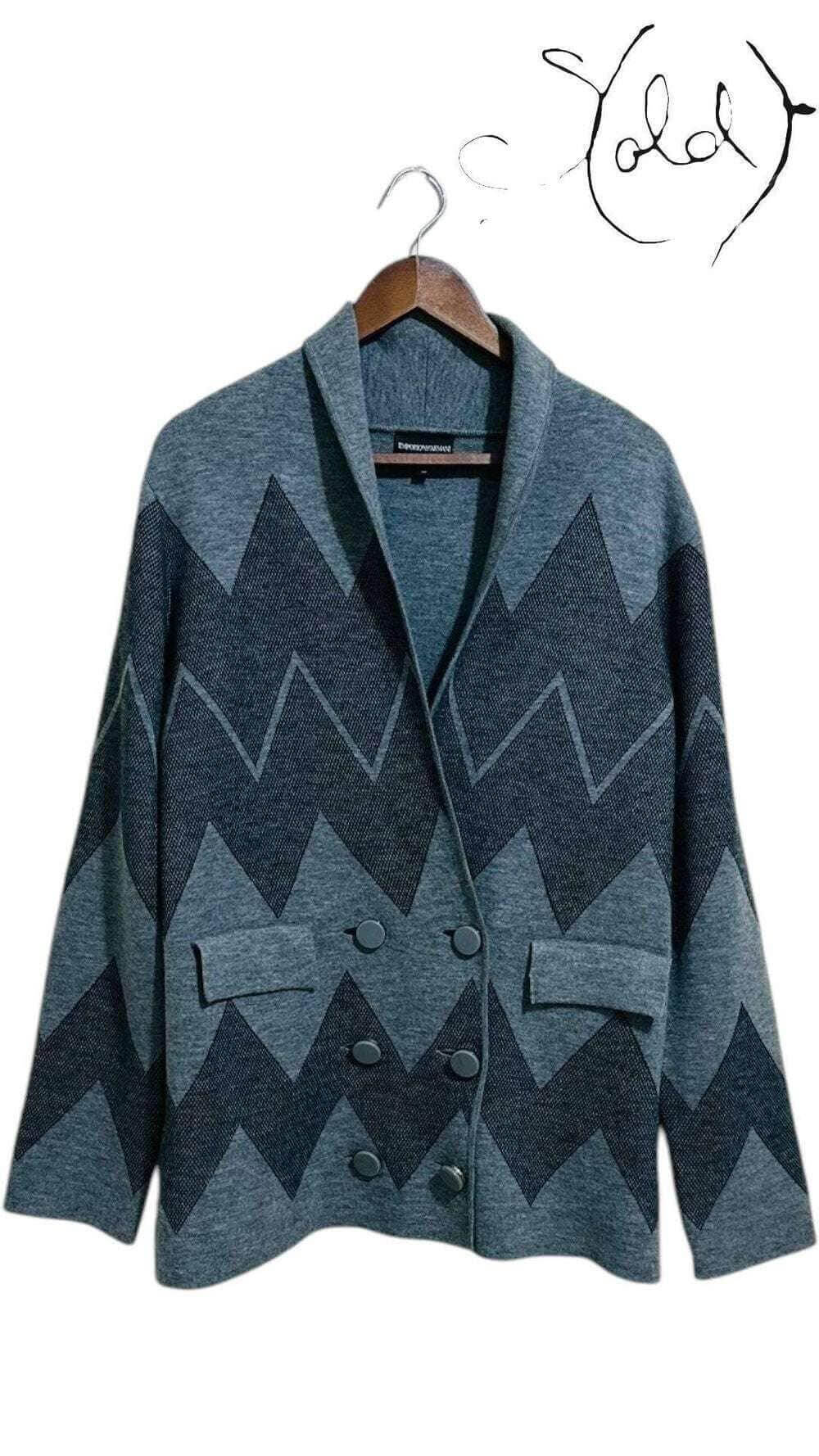 Vintage Giorgio Armani Knit Cardigan – Rare Italian Luxury — Back view | Sold Attire