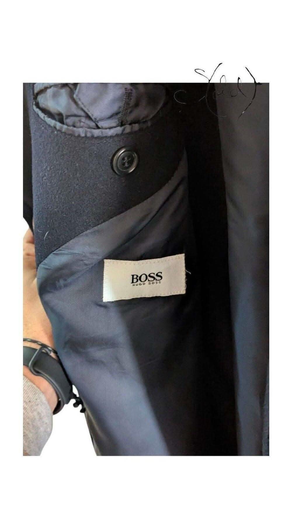 Vintage Hugo Boss Navy Wool Overcoat - Old Money Talk