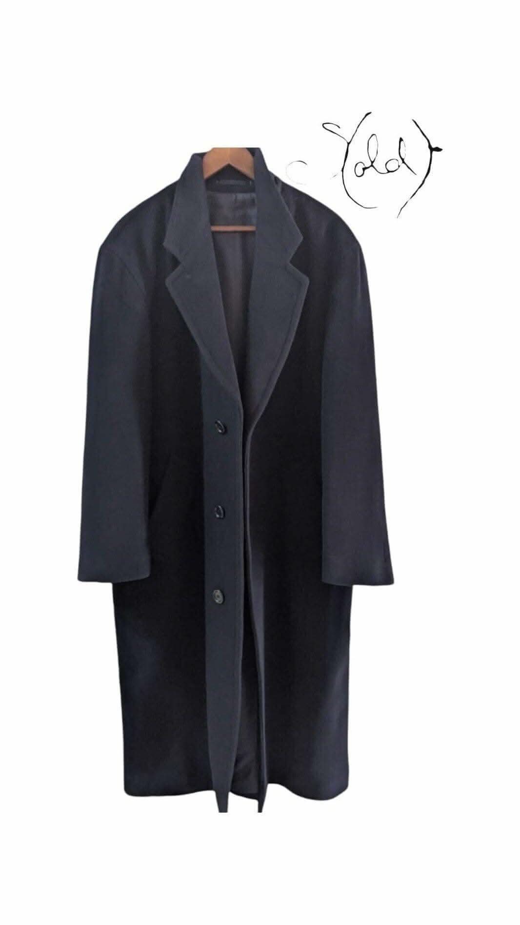 Vintage Hugo Boss Navy Wool Overcoat - Old Money Talk
