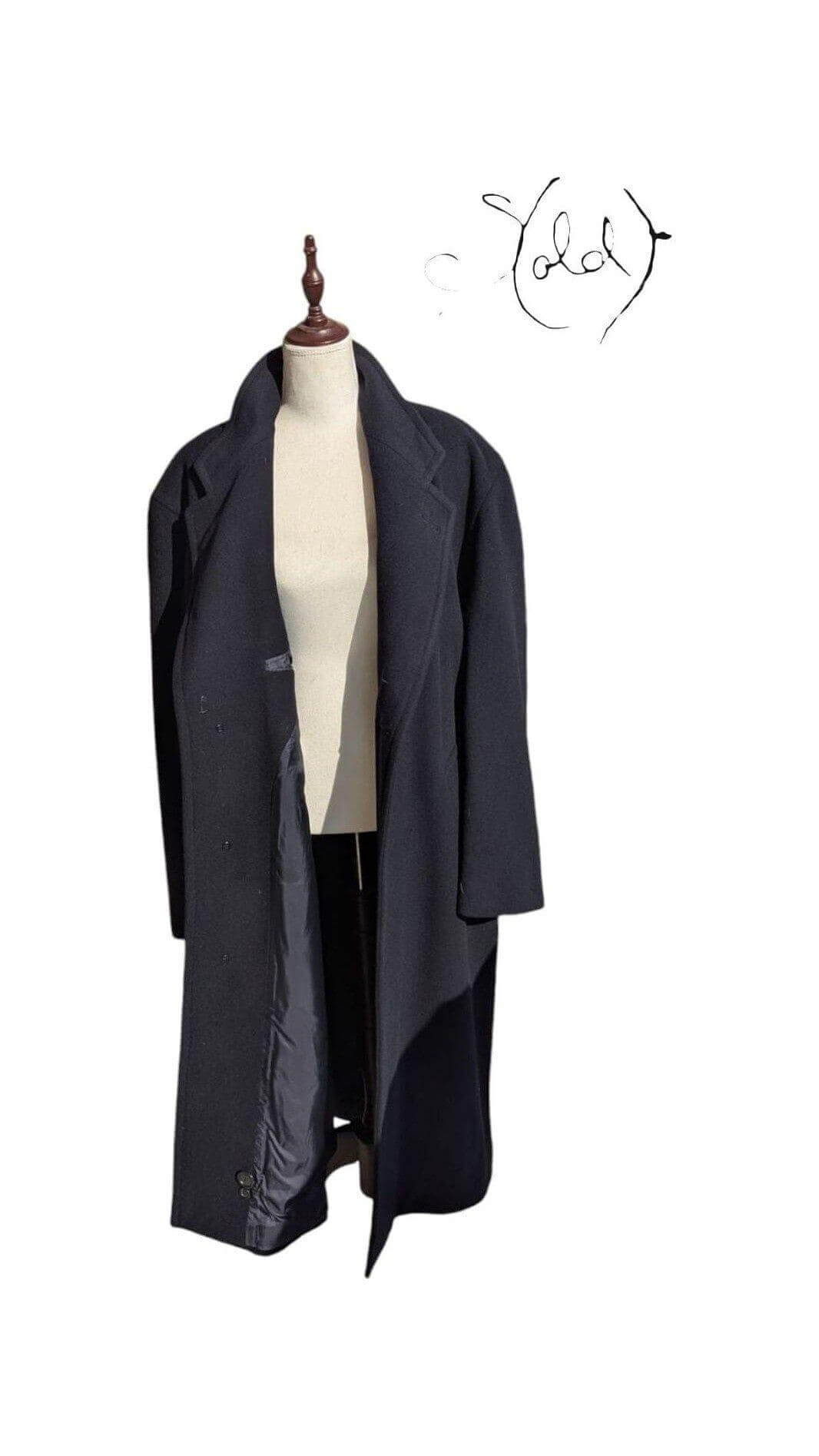 Vintage Hugo Boss Navy Wool Overcoat - Old Money Talk — Authenticated Pre-Owned | Sold Attire