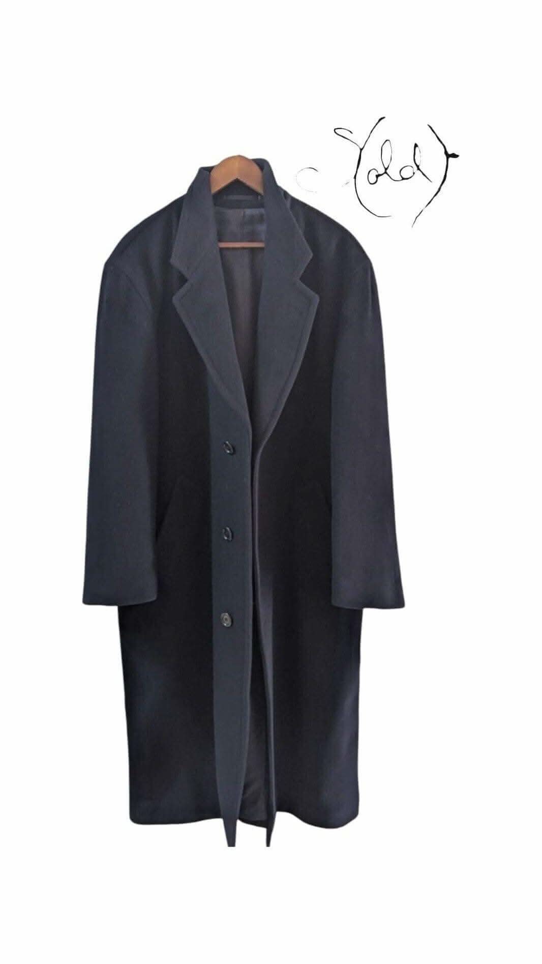 Vintage Hugo Boss Navy Wool Overcoat - Old Money Talk