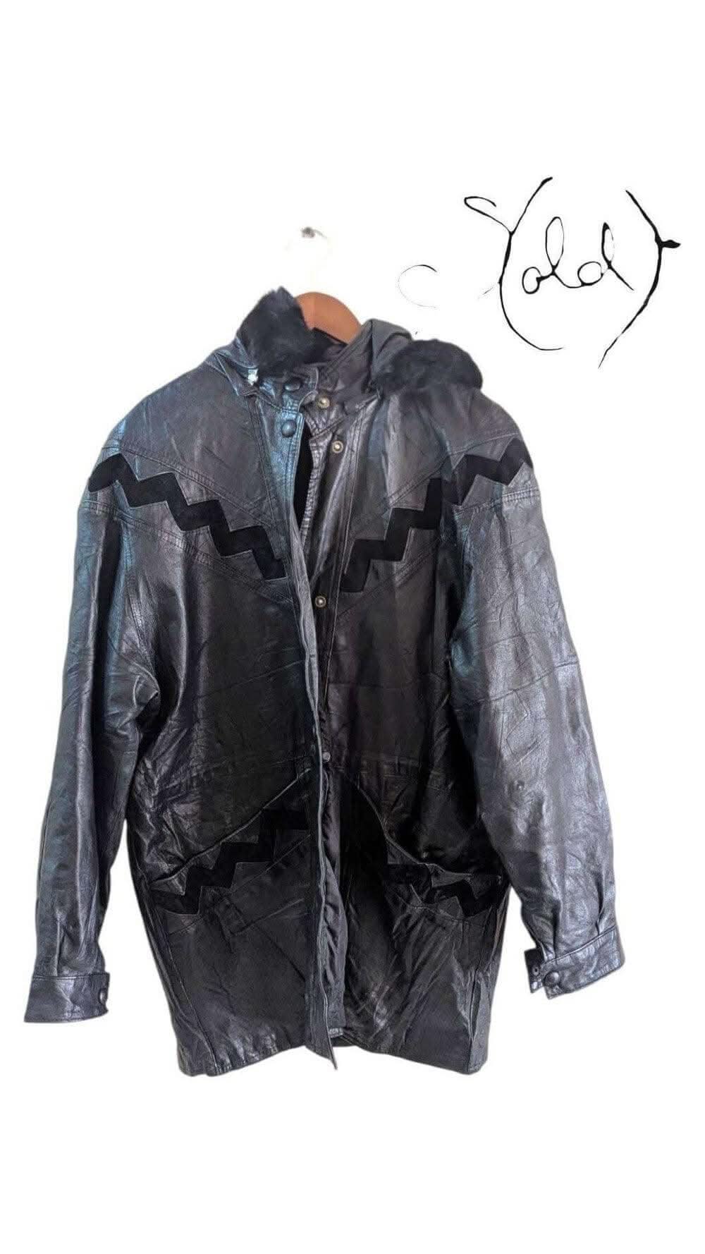 Vintage Leather Jacket – Real Fur Hood