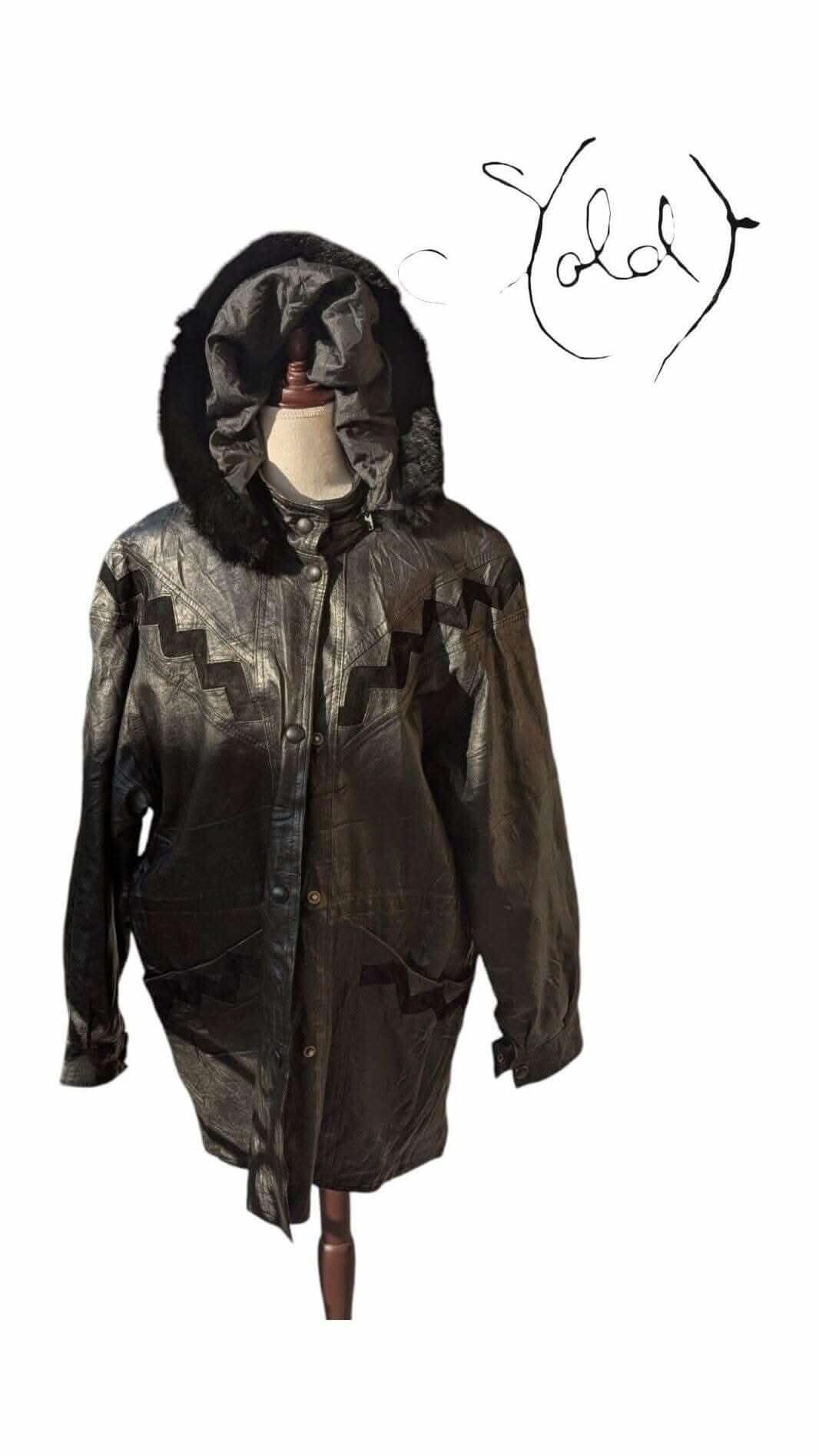 Vintage Leather Jacket – Real Fur Hood