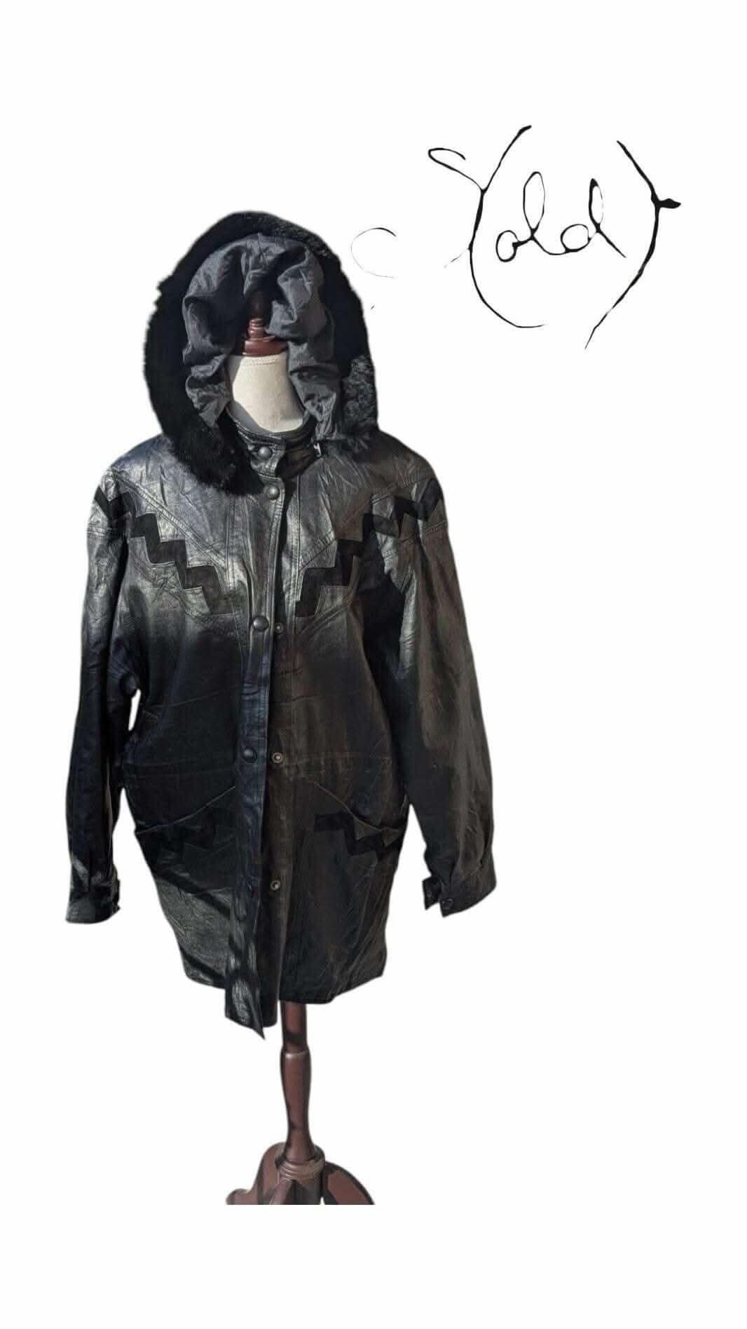 Vintage Leather Jacket – Real Fur Hood