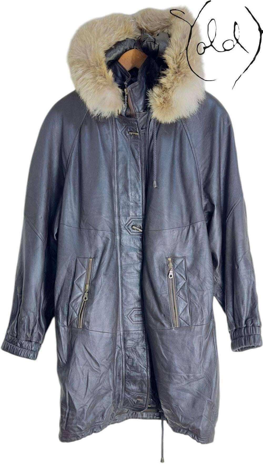 Vintage Leather Parka – Rugged Winter Essential, Back view | Sold Attire