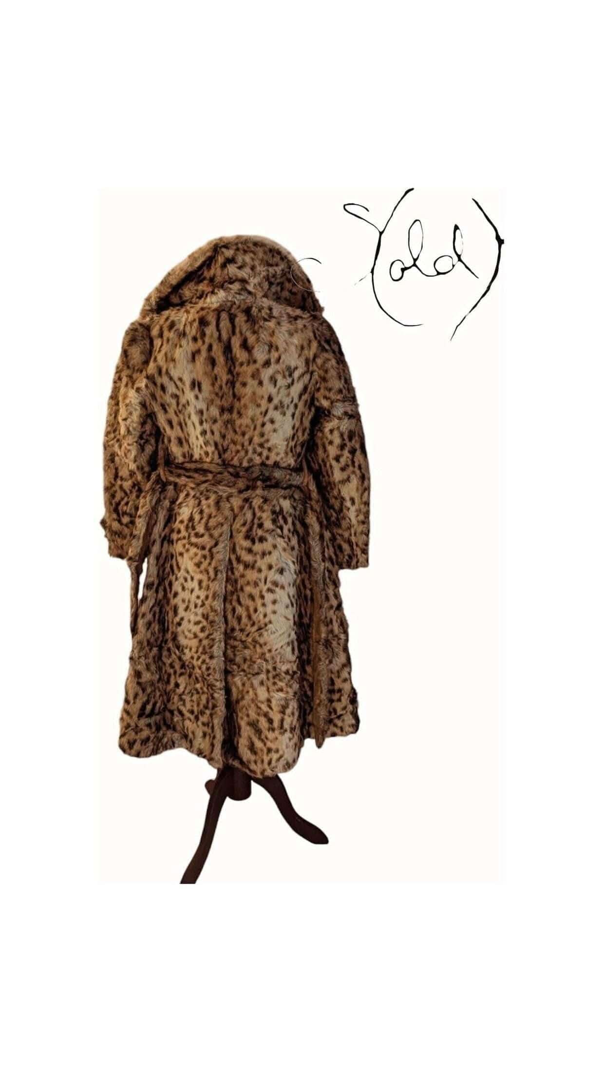 Vintage Leopard Print Faux Fur Coat - French Elegance