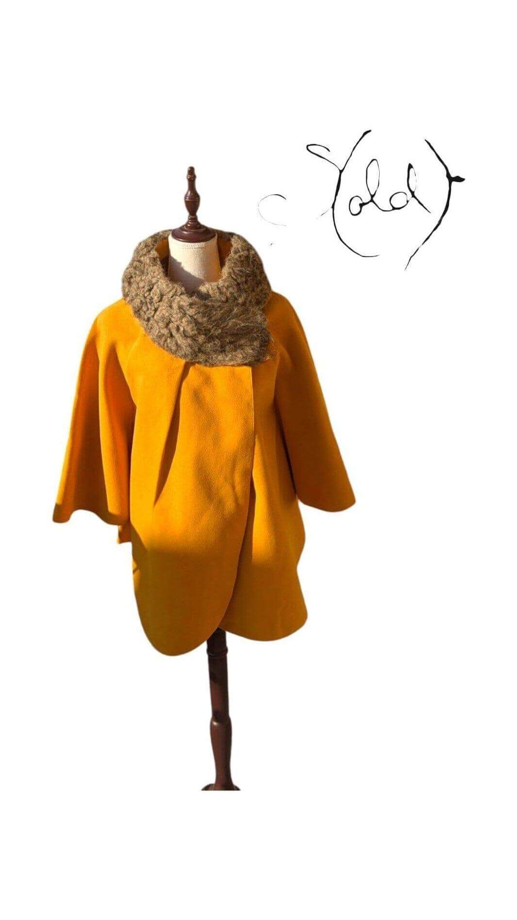 Vintage Mustard Cape – Old Money Elegance, Authenticated Pre-Owned | Sold Attire