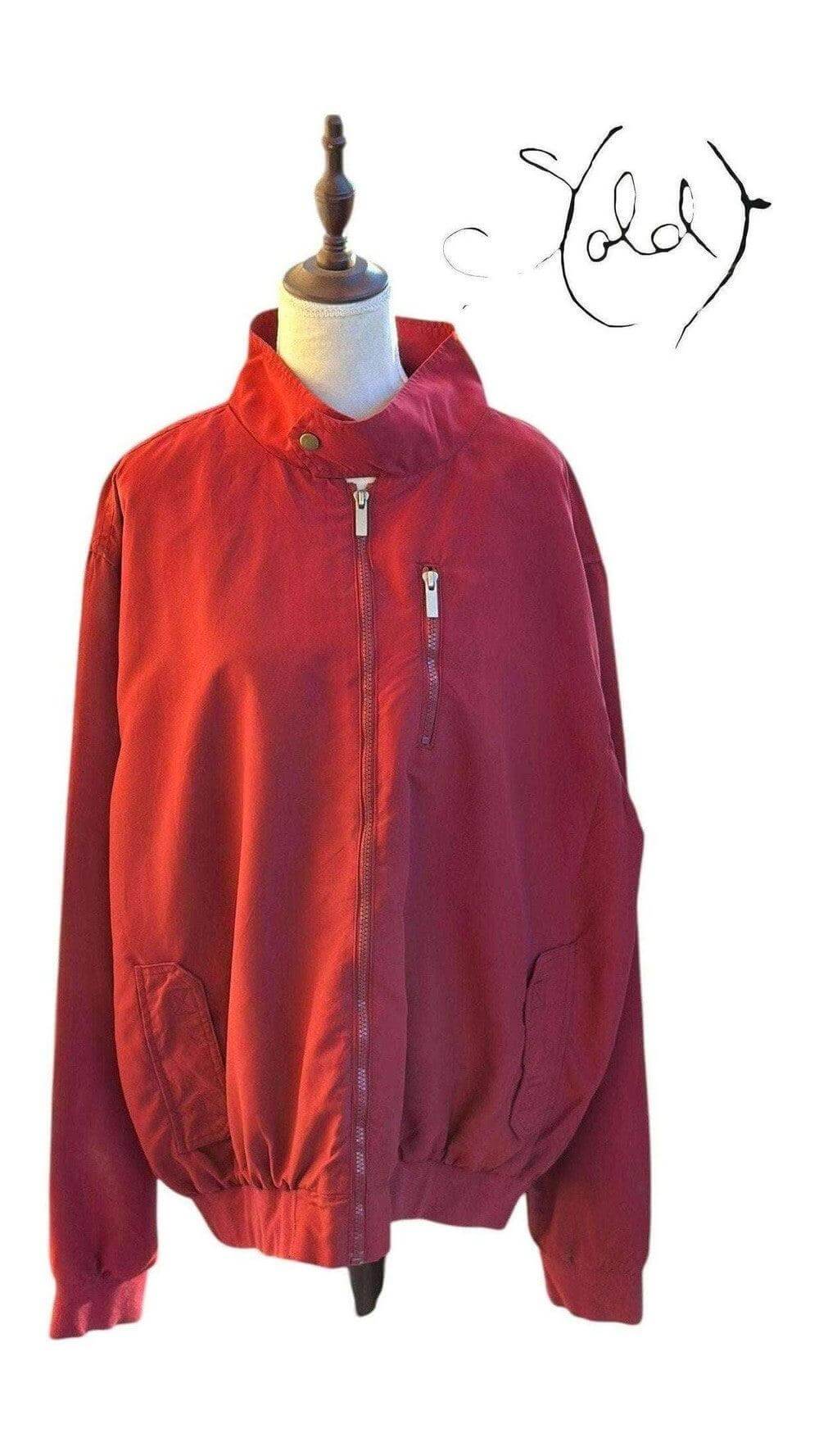 Vintage Red Cotton Bomber – Atlas XXL, Back view | Sold Attire