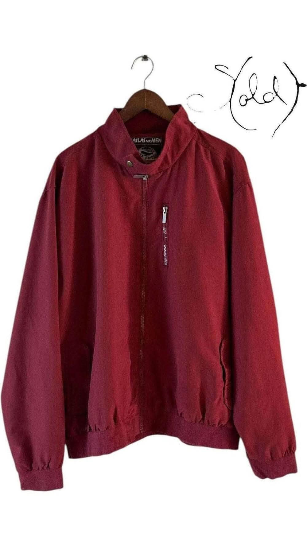 Vintage Red Cotton Bomber – Atlas XXL