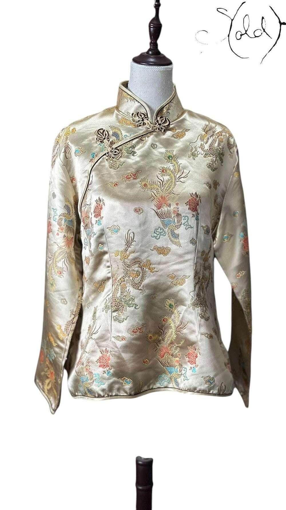 Vintage Silk Brocade Chinese Jacket – Old Money Opulence, Back view | Sold Attire