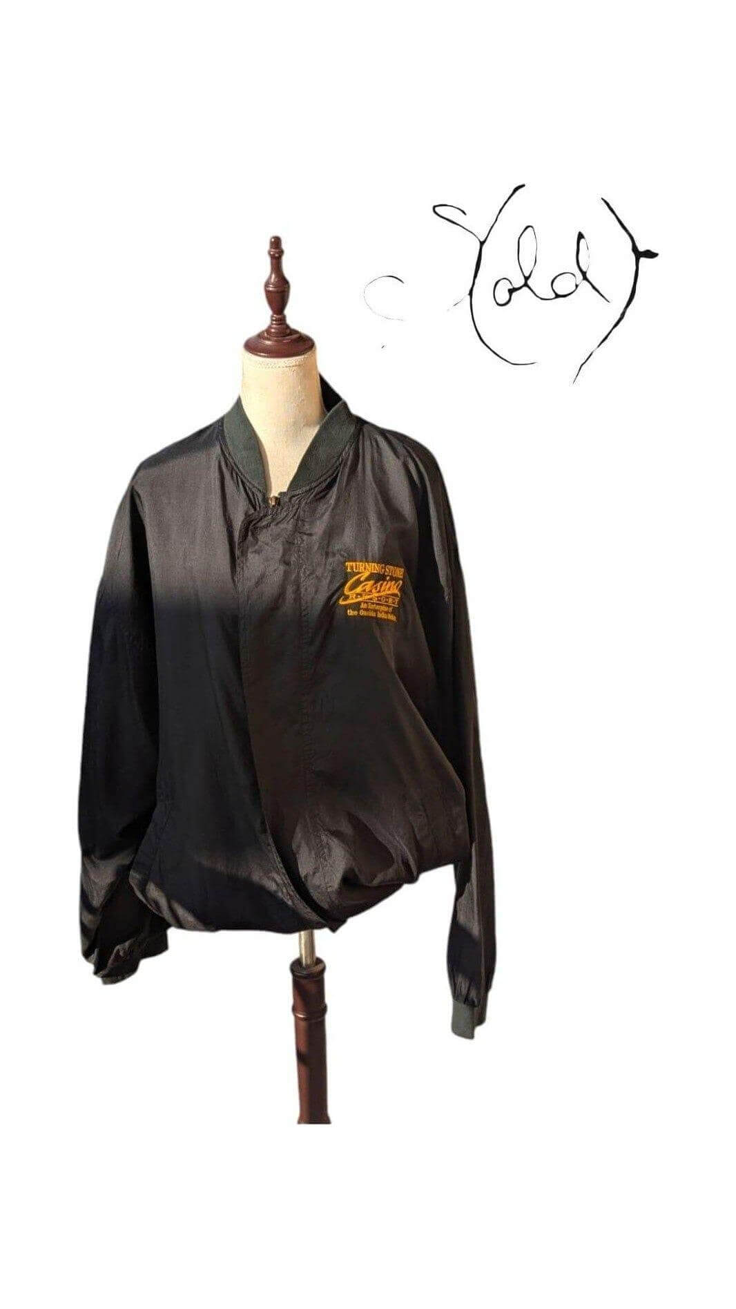 Vintage Turning Stone Silk Bomber– Lightweight Elegance, Back view | Sold Attire