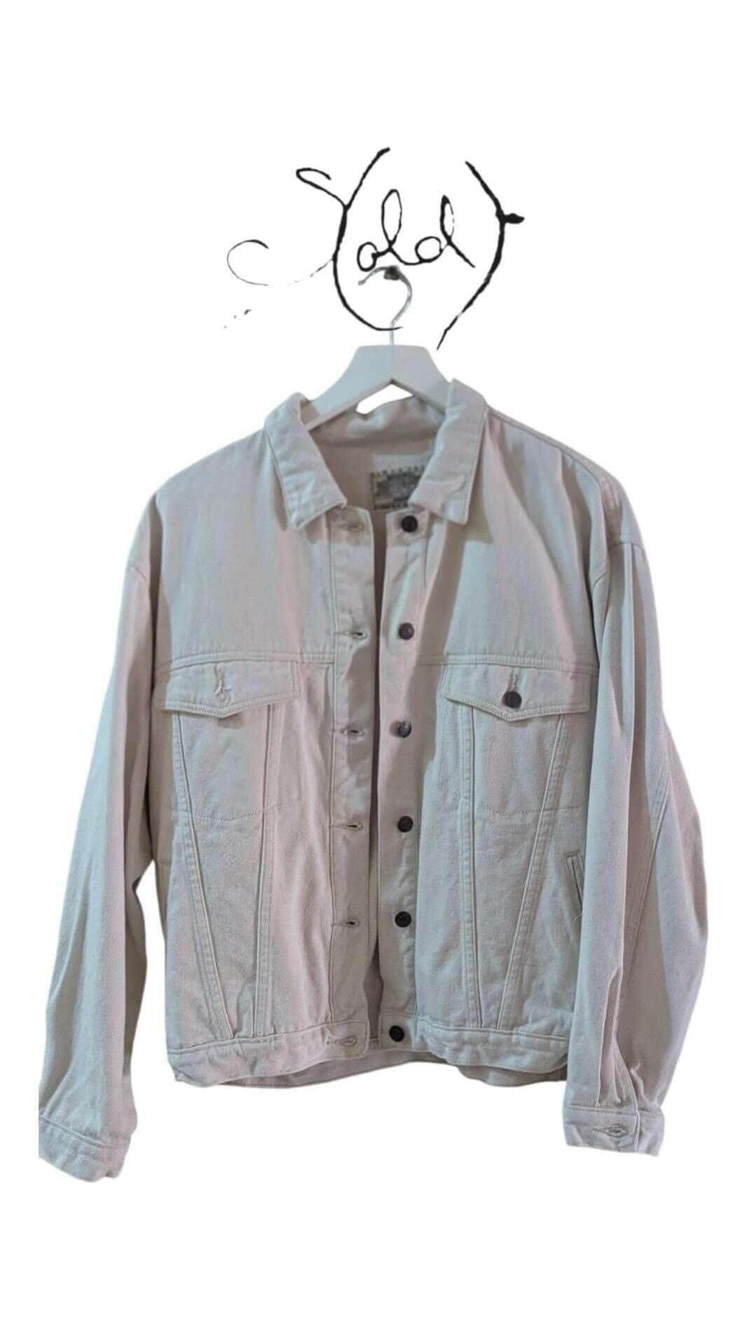 Vintage White Denim Jacket – Retro Classic Style, Authenticated Pre-Owned | Sold Attire
