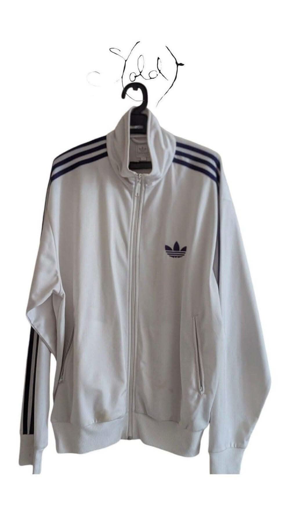 White Adidas Track Jacket – Retro Style
