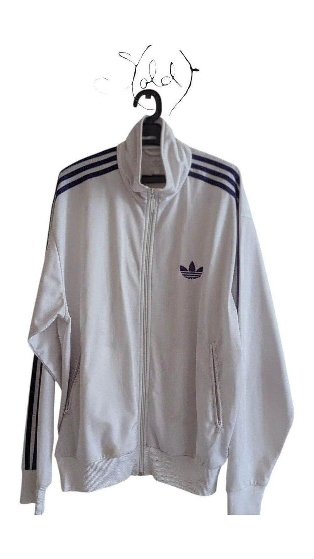 White Adidas Track Jacket – Retro Style, Interior view | Sold Attire