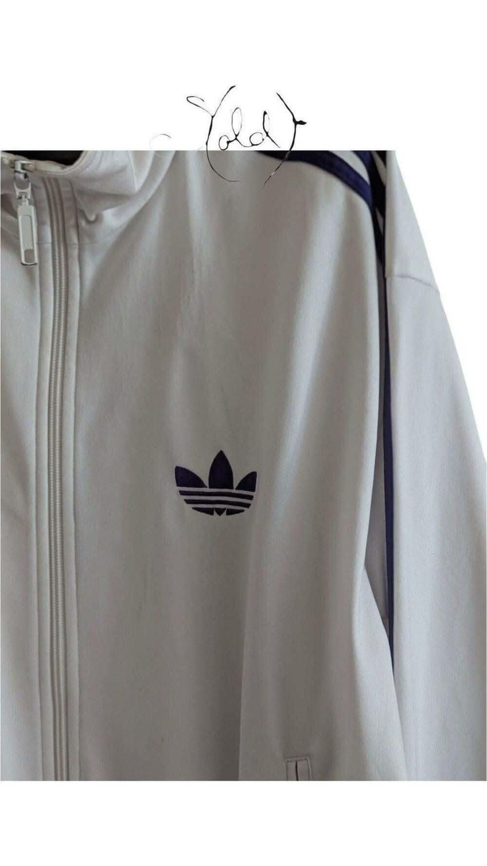 White Adidas Track Jacket – Retro Style