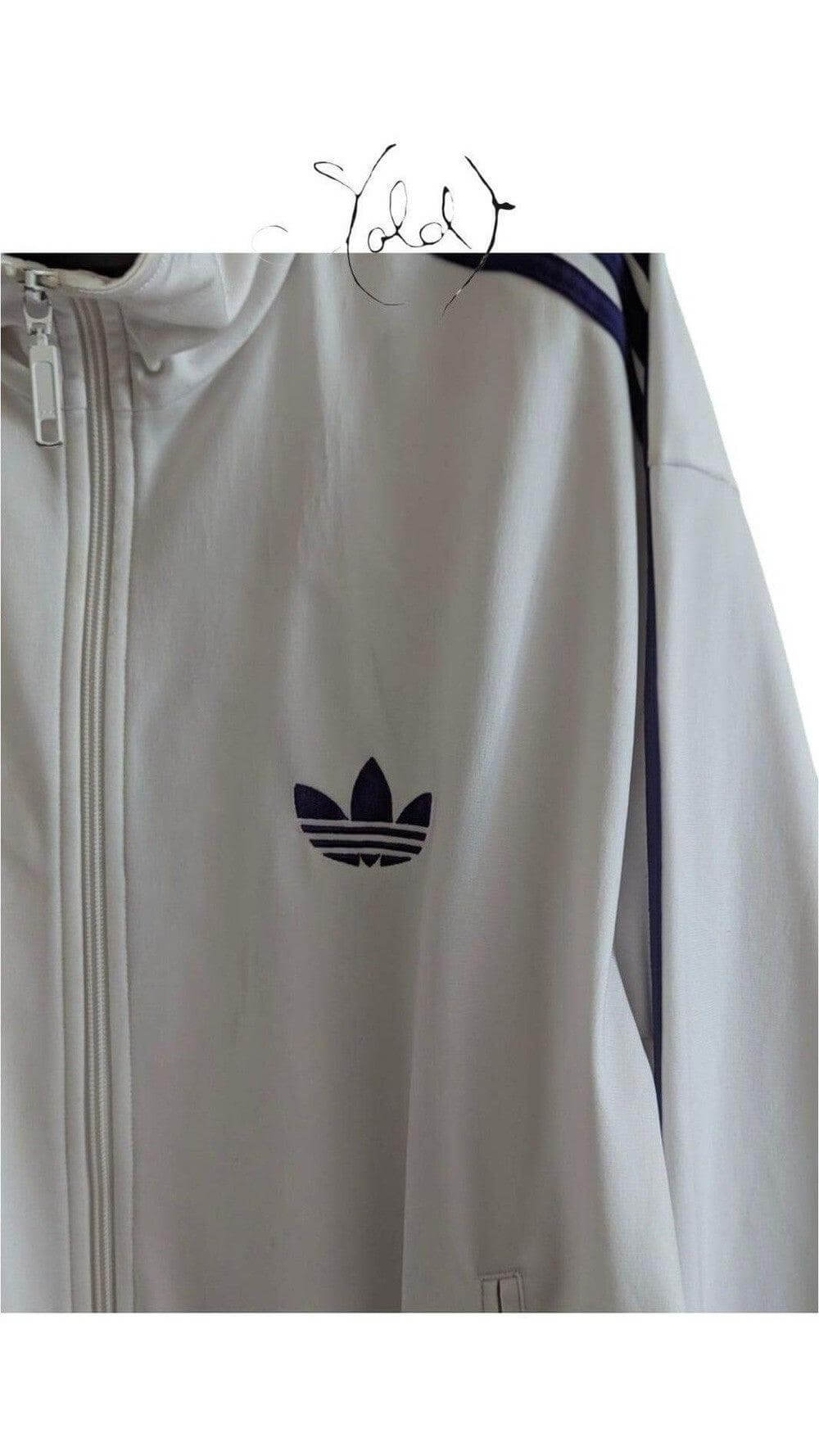 White Adidas Track Jacket – Retro Style, Back view | Sold Attire