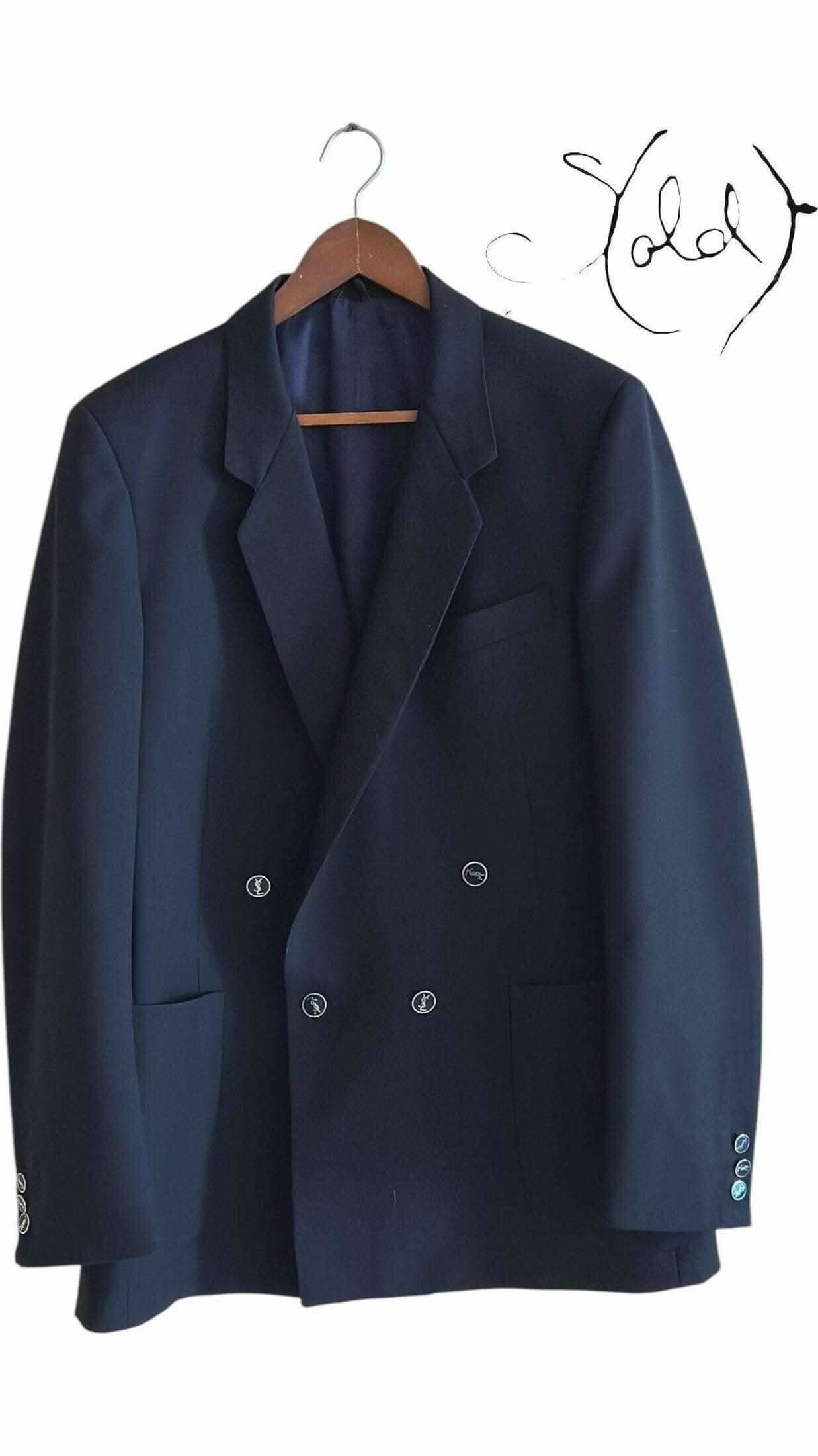 YSL Navy Blazer – Double-Breasted Elegance