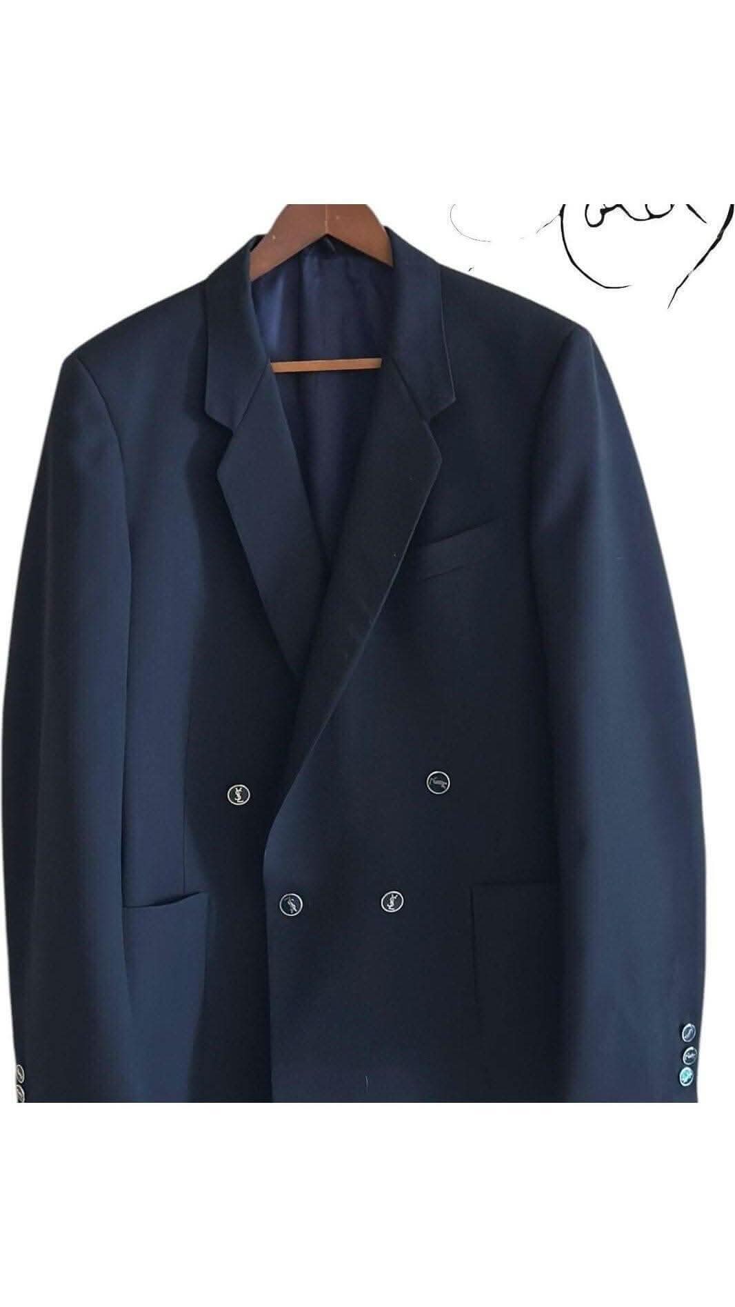 YSL Navy Blazer – Double-Breasted Elegance