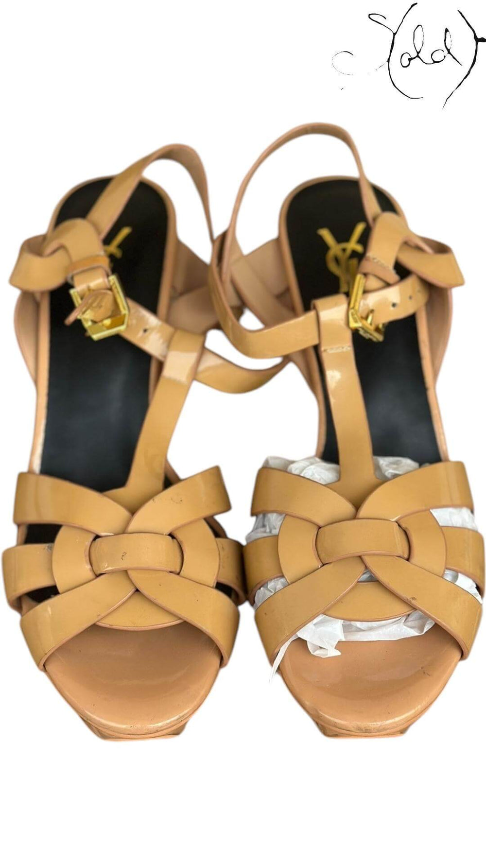 YSL Tribute Sandals – Archive Gloss, Detail view | Sold Attire