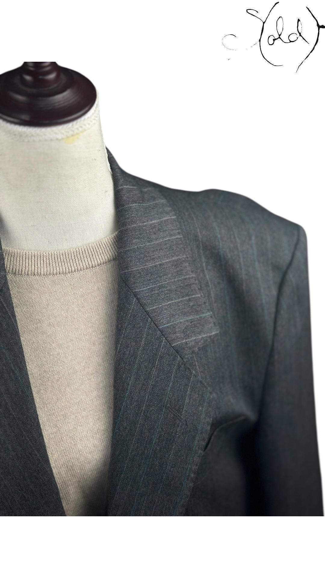 Yves Saint Laurent 1980s Pinstripe Blazer, Interior view | Sold Attire