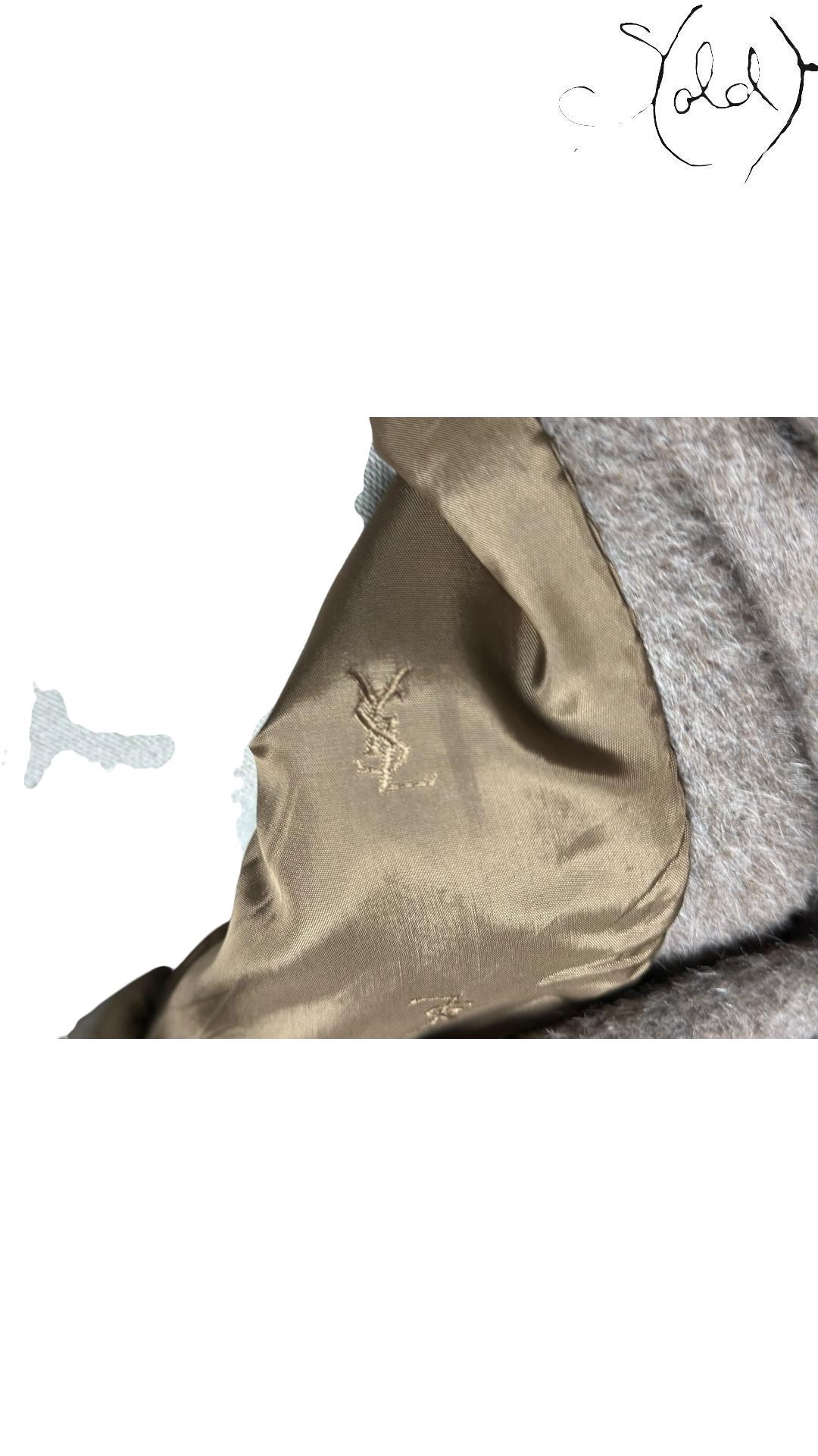 Yves Saint Laurent Alpaca Overcoat Taupe, Detail view | Sold Attire