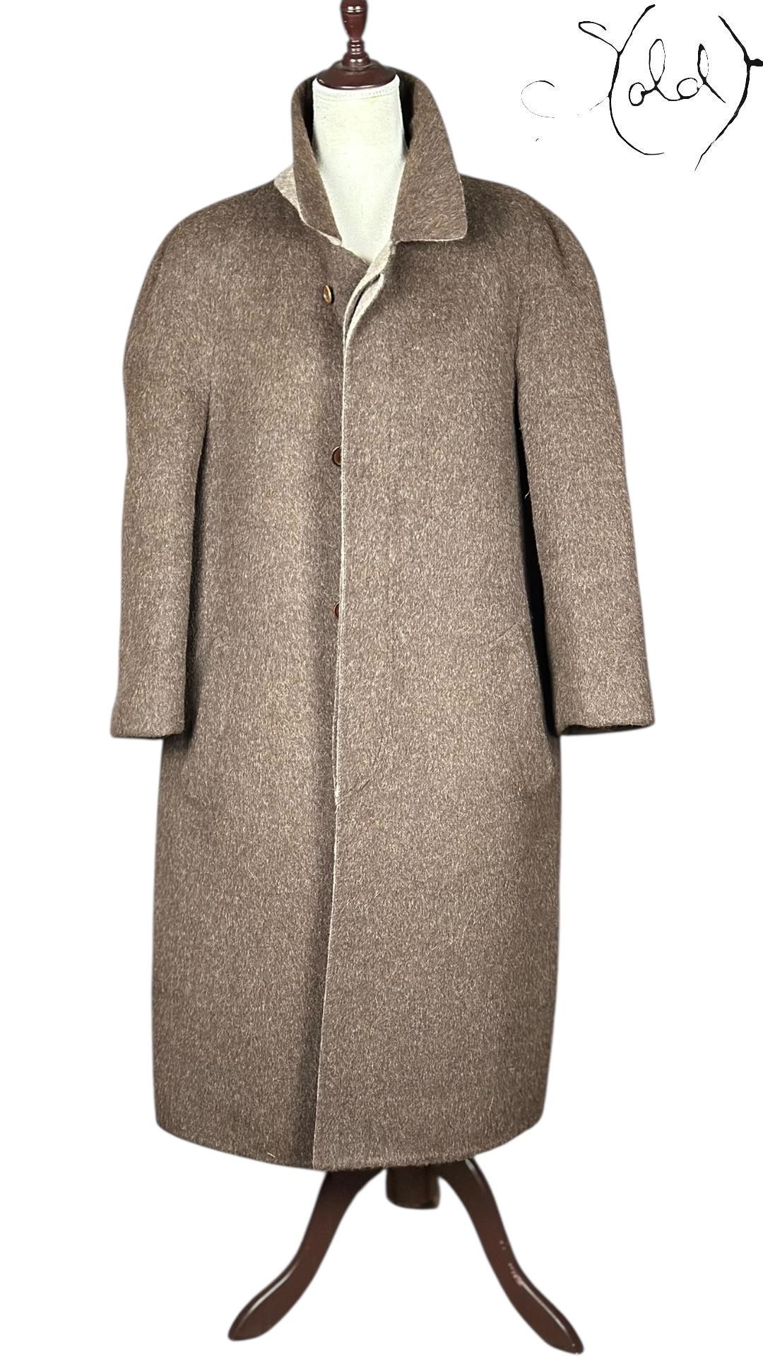 Yves Saint Laurent Alpaca Overcoat Taupe, Base view | Sold Attire