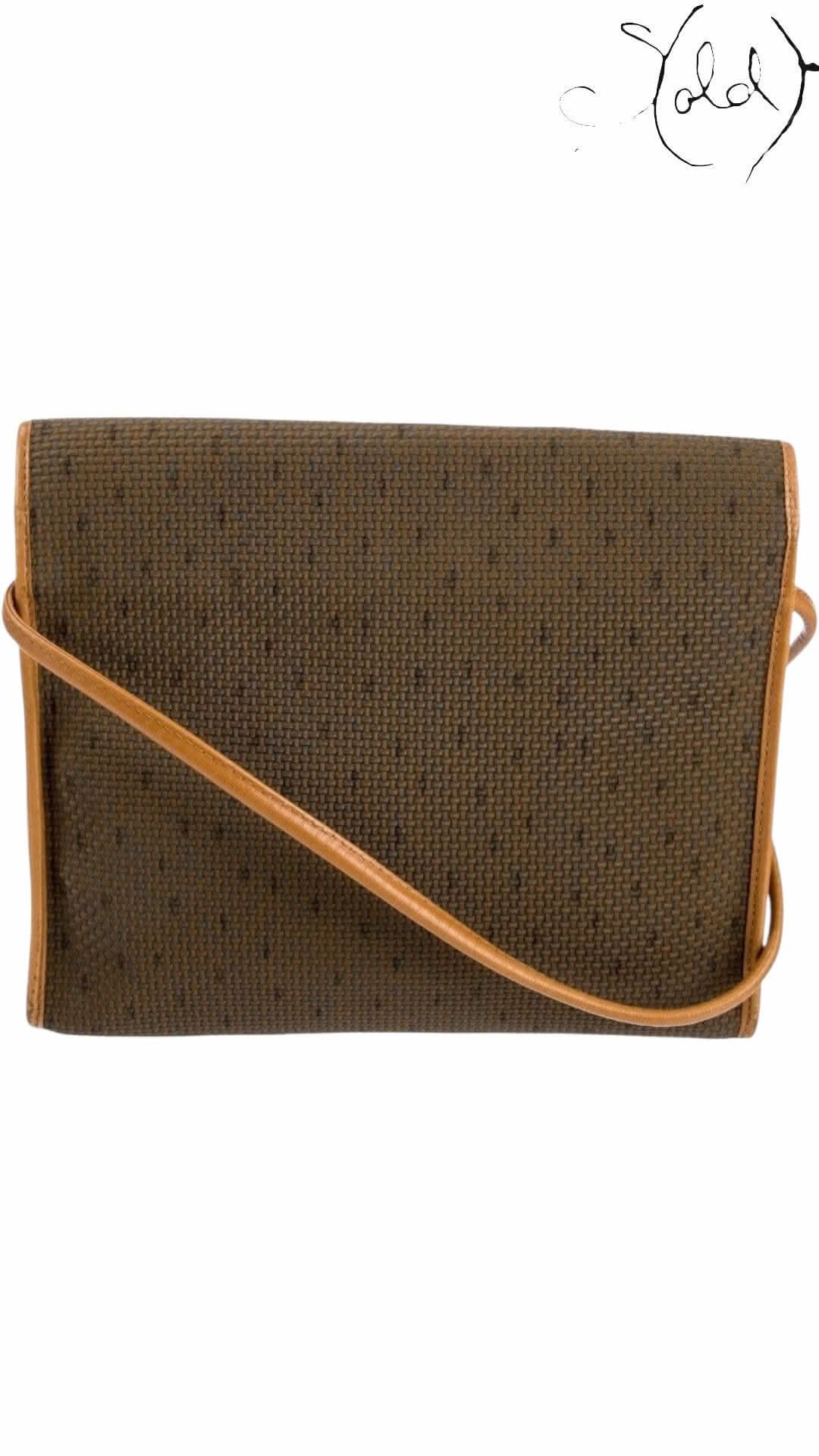 Yves Saint Laurent Envelope Crossbody – Woven Canvas & Leather | Sold Attire - Sold Attire