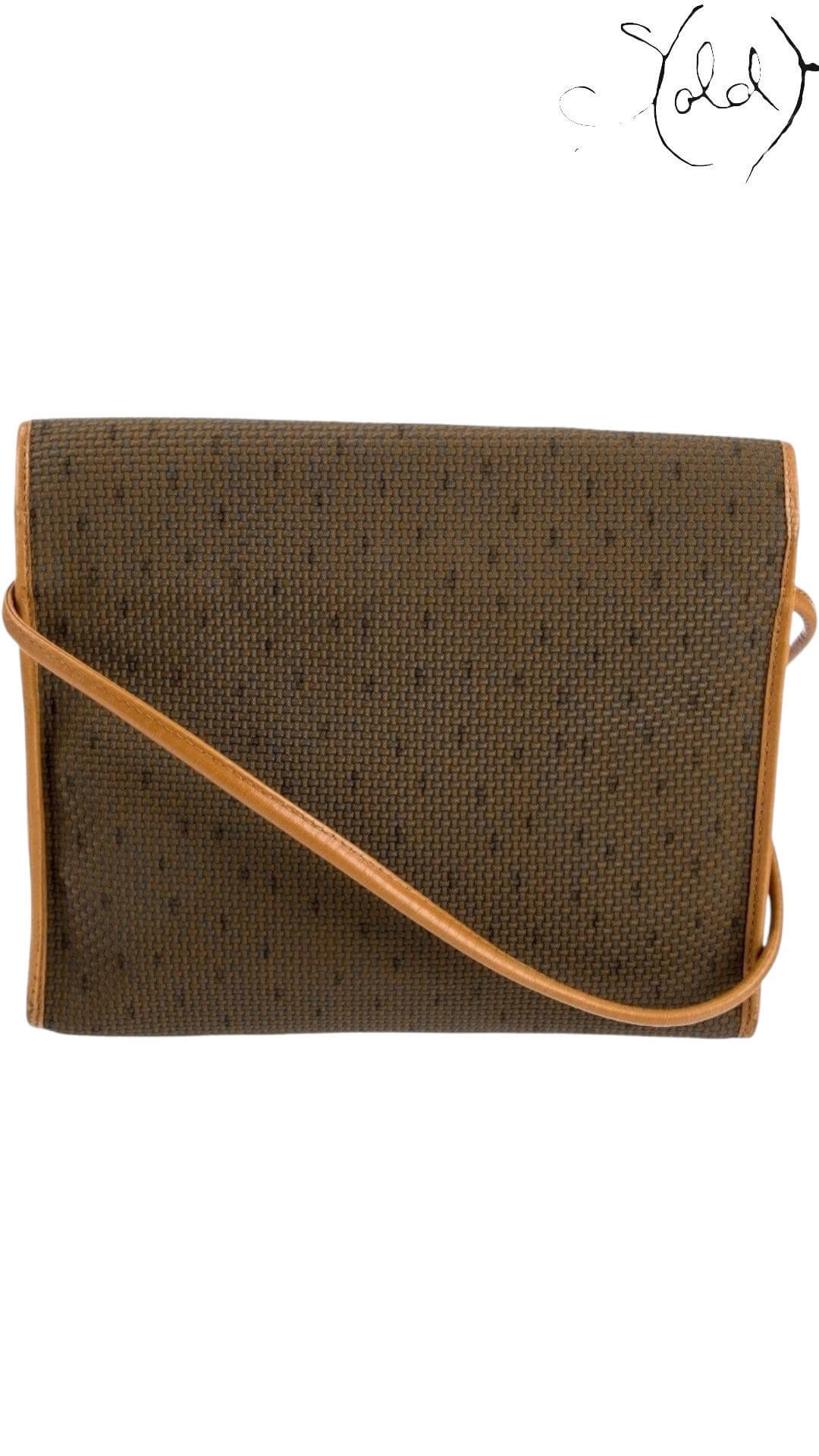 Yves Saint Laurent Envelope Crossbody – Woven Canvas & Leather, Back view | Sold Attire