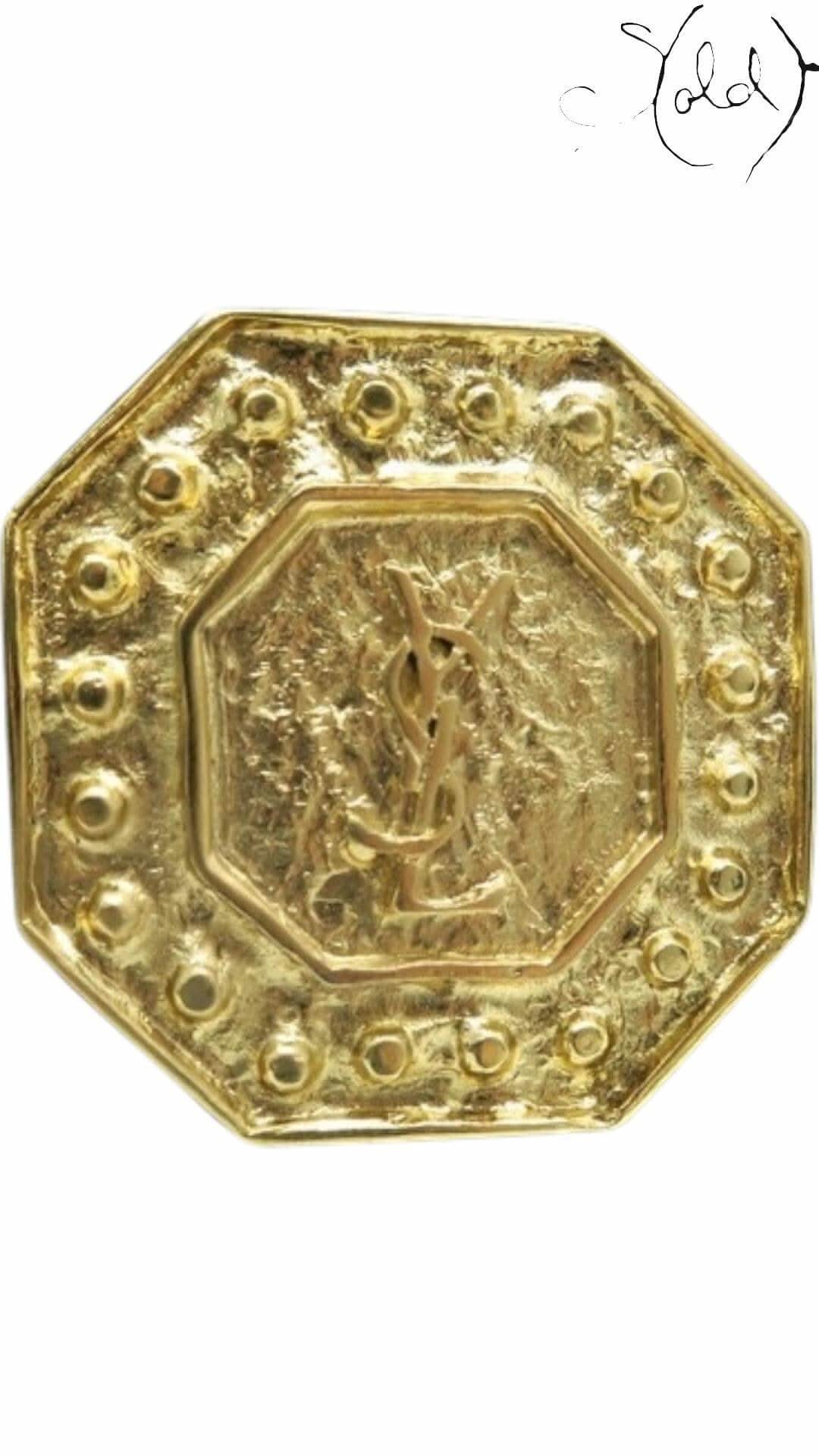 YVES SAINT LAURENT Medallion Bucket Bag – Black Leather | Sold Attire - Sold Attire