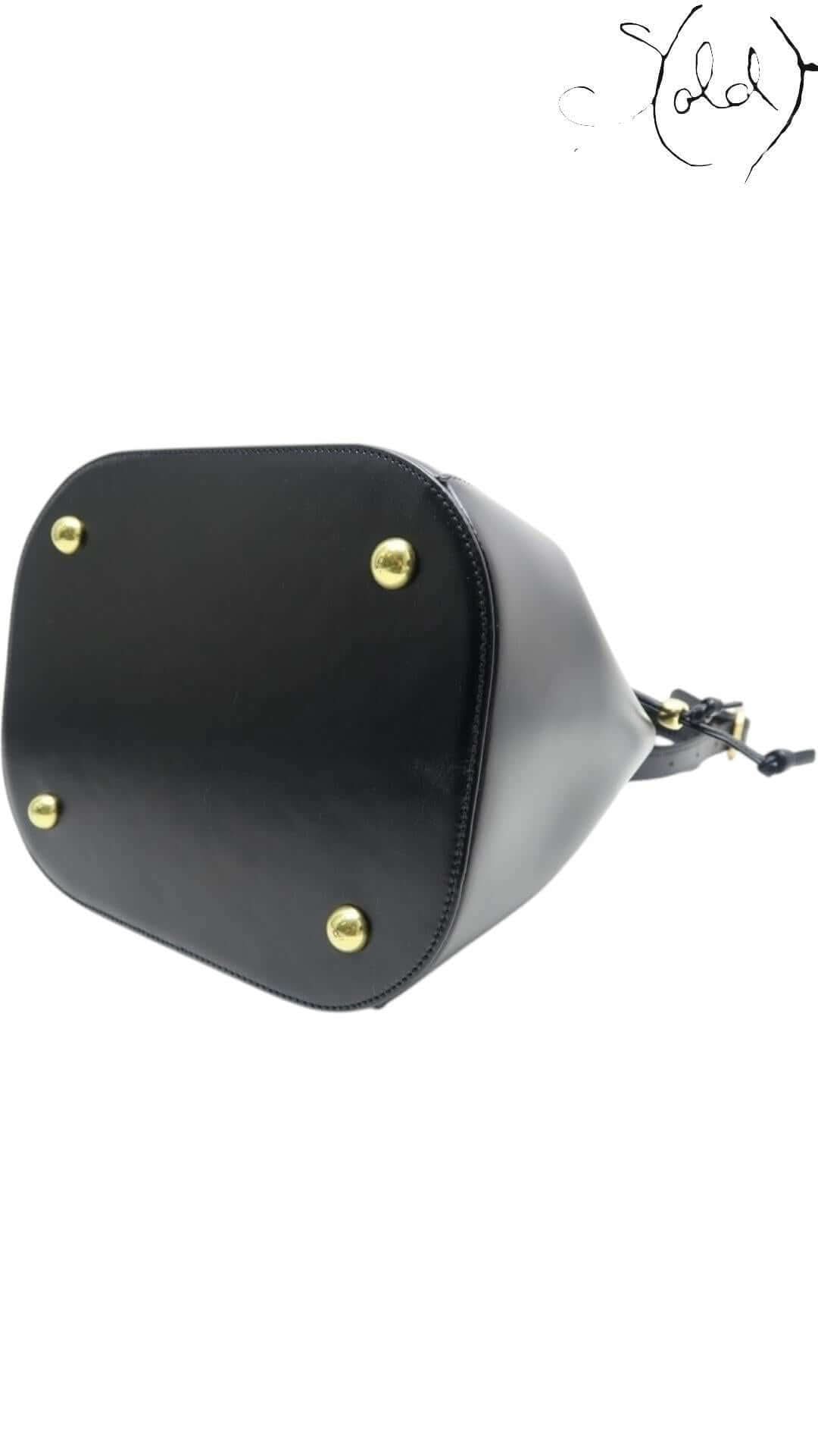 YVES SAINT LAURENT Medallion Bucket Bag – Black Leather | Sold Attire - Sold Attire