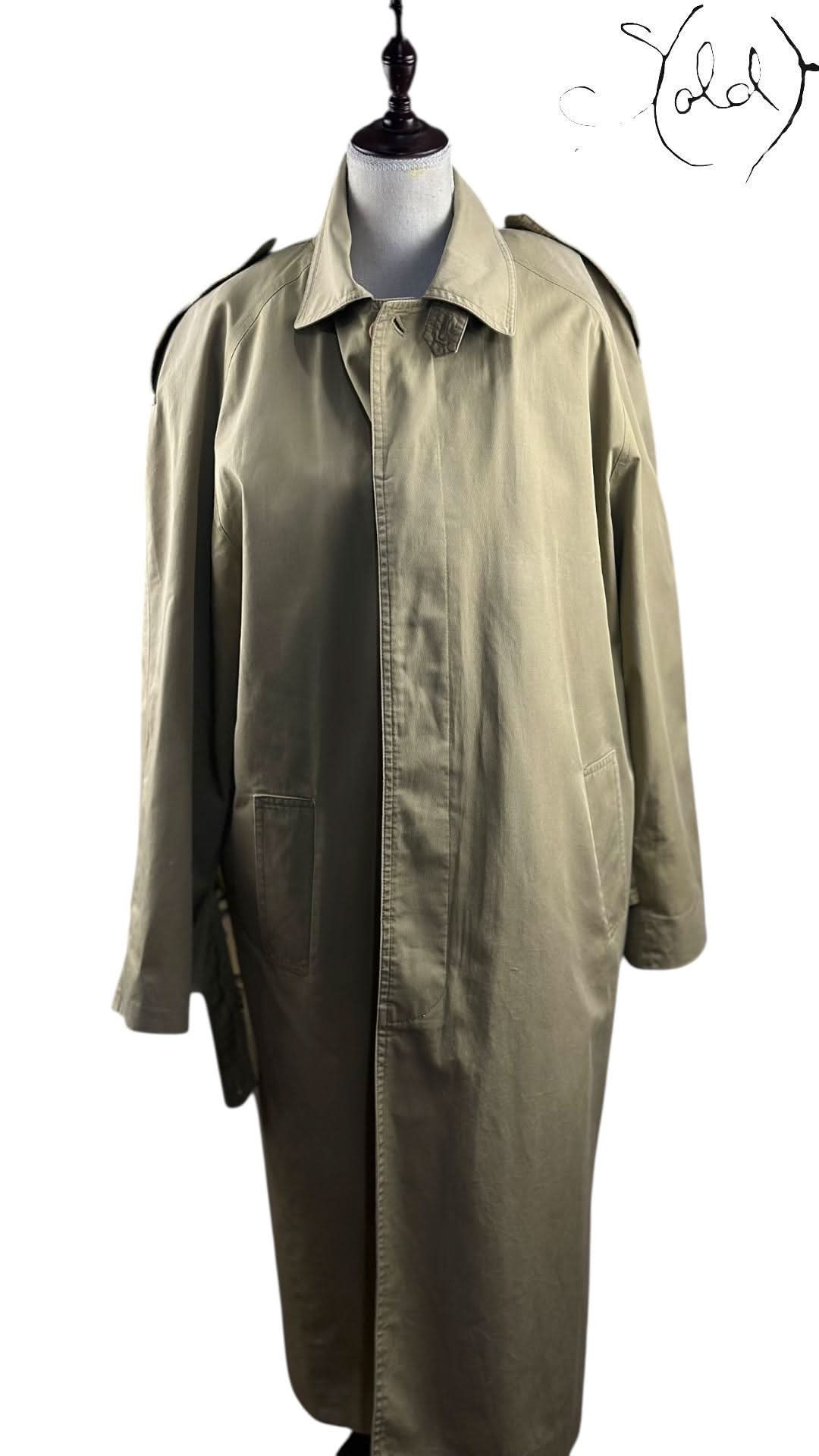 Yves Saint Laurent pour Homme Khaki Trench Coat | Sold Attire - Sold Attire