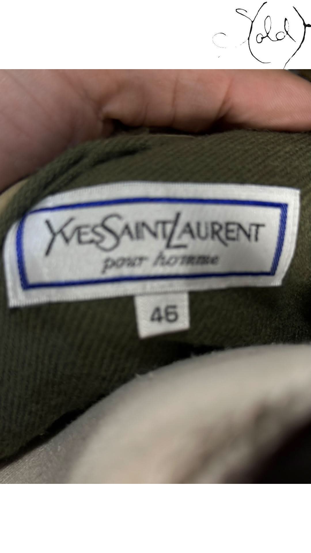 Yves Saint Laurent pour Homme Khaki Trench Coat | Sold Attire - Sold Attire