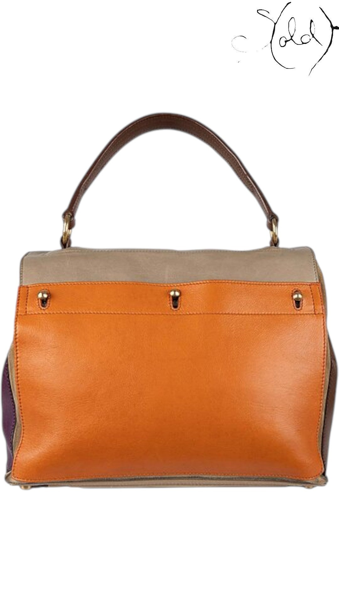 Yves Saint Laurent Tri-Color Large Muse Two Purple Orange Brown 2000s, Back view | Sold Attire
