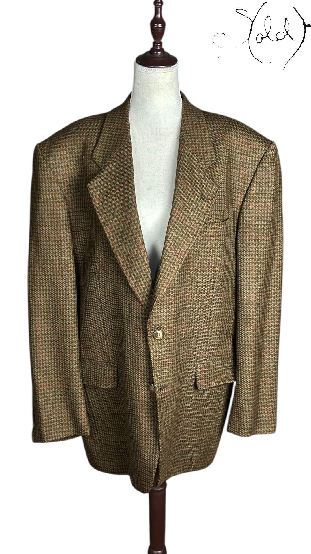 Yves Saint Laurent Wool Houndstooth Blazer Brown 1980s Size 50 — Authenticated Pre-Owned | Sold Attire