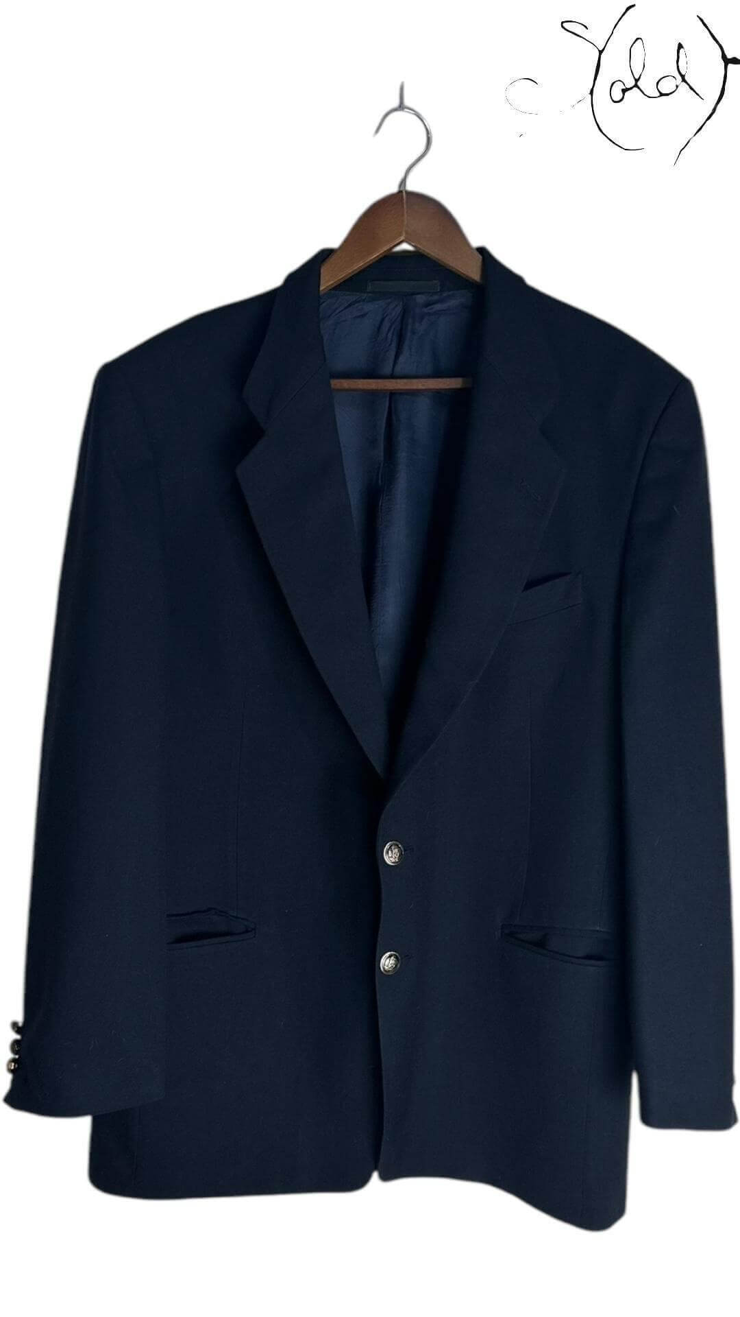 Yves Saint Laurent Wool Blazer – Vintage Preppy Elegance, Back view | Sold Attire