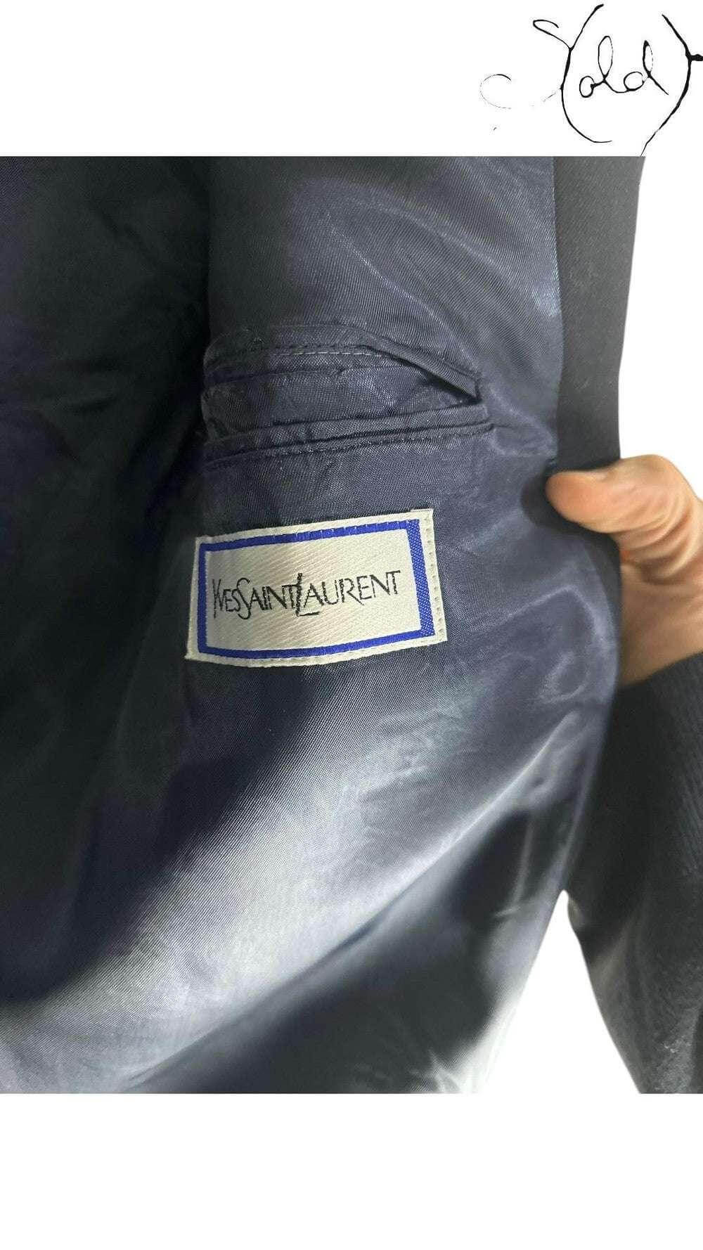 Yves Saint Laurent Wool Blazer – Vintage Preppy Elegance, Detail view | Sold Attire