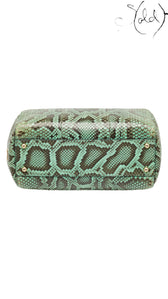 Base and protective feet of Dolce & Gabbana green python Miss Sicily tote