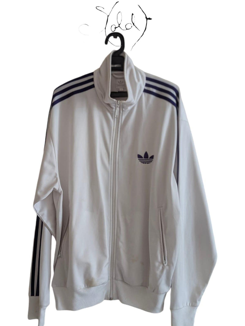 White Adidas Track Jacket – Retro Style