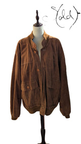 Italian Suede Bomber Jacket - Vintage Refined Style