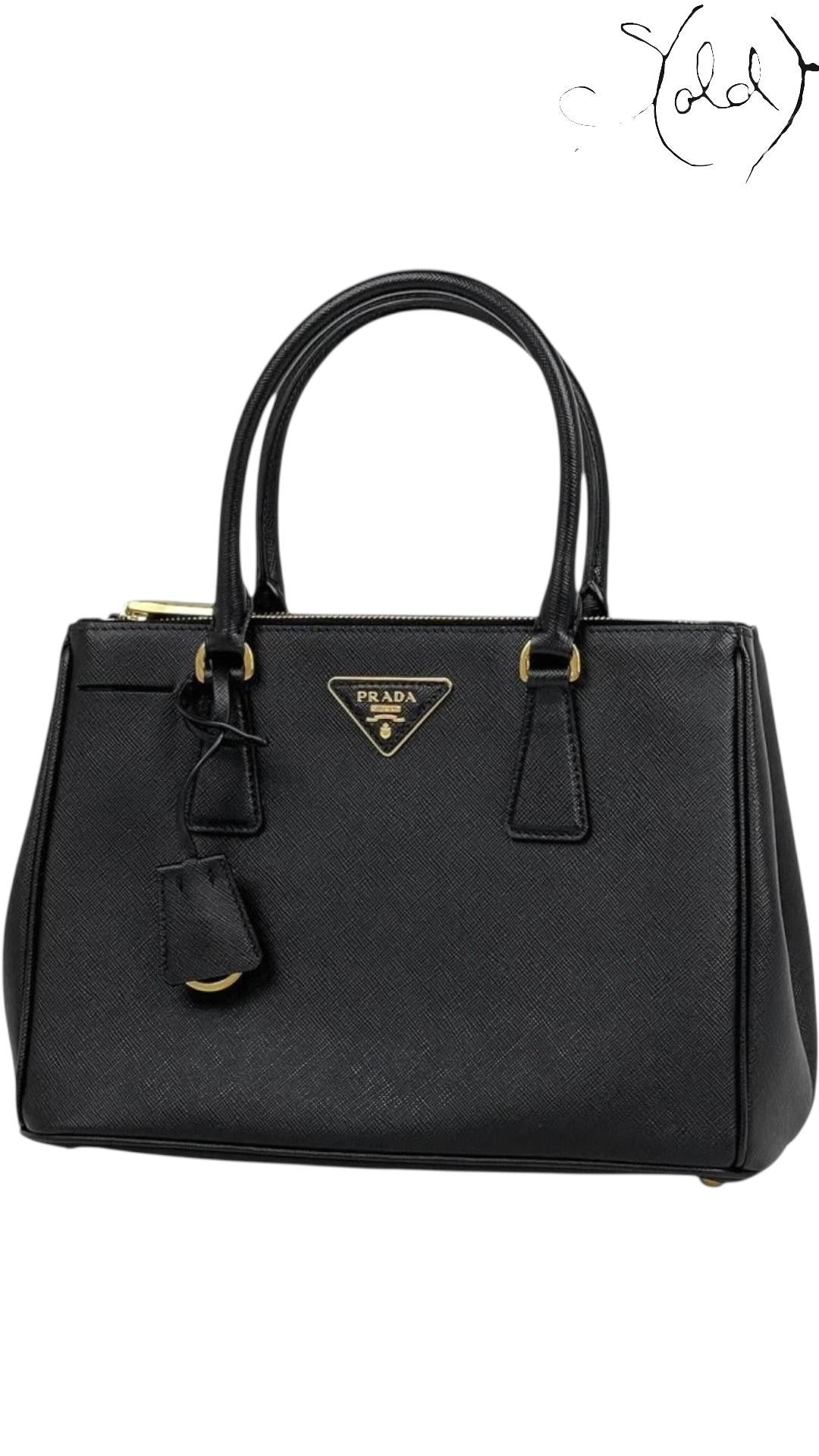 Sold Attire Bag PRADA Galleria Medium Handbag – Black Saffiano Leather | Sold Attire