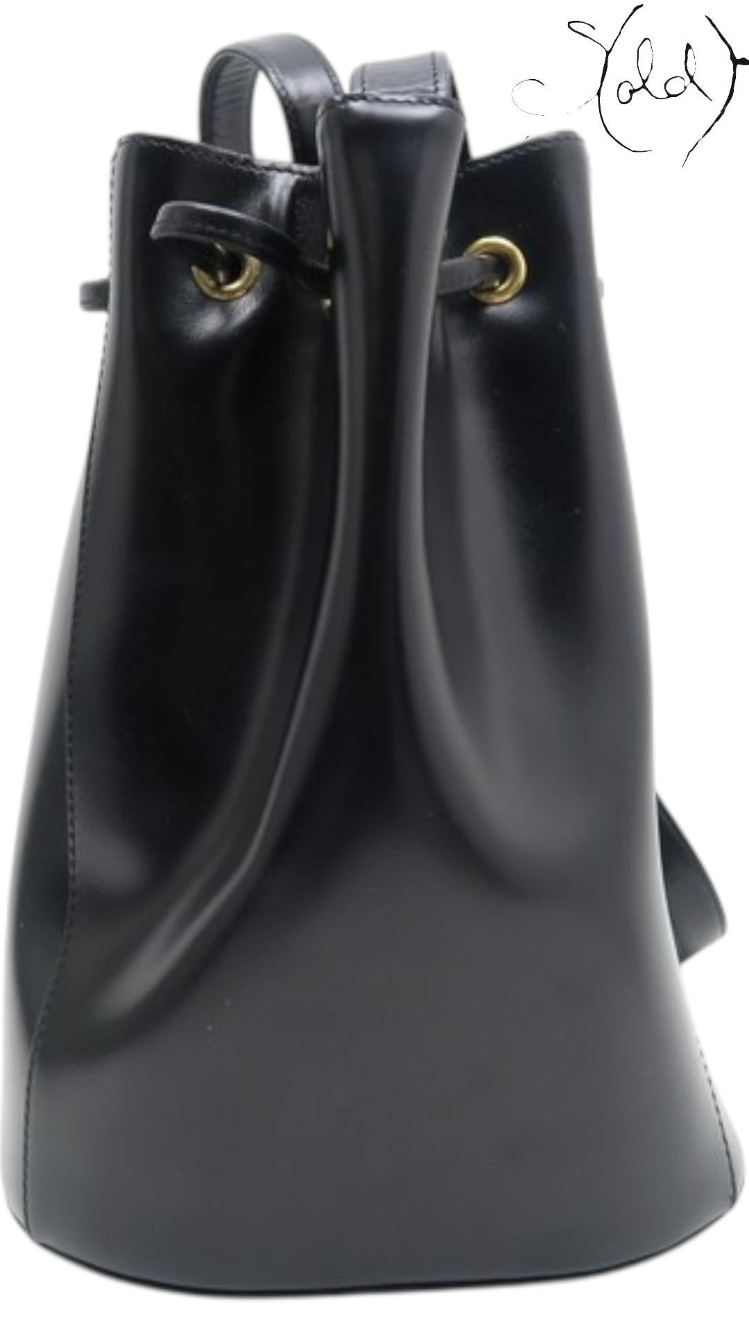 Sold Attire Bag YVES SAINT LAURENT Medallion Bucket Bag – Black Leather | Sold Attire