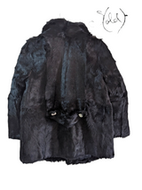 Black Fox Fur Coat - Vintage Elegance