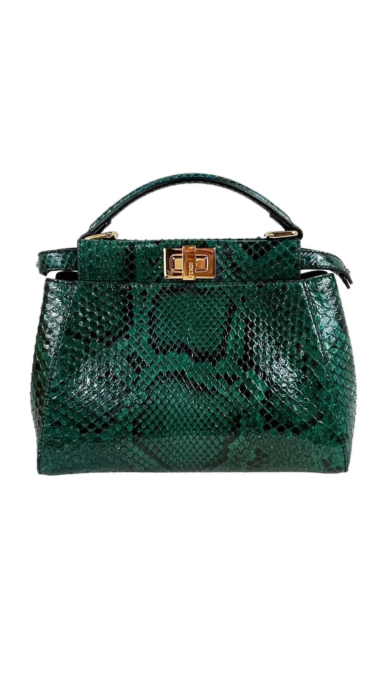 Sold Attire Bag Fendi Mini Peekaboo – Emerald Python | Sold Attire