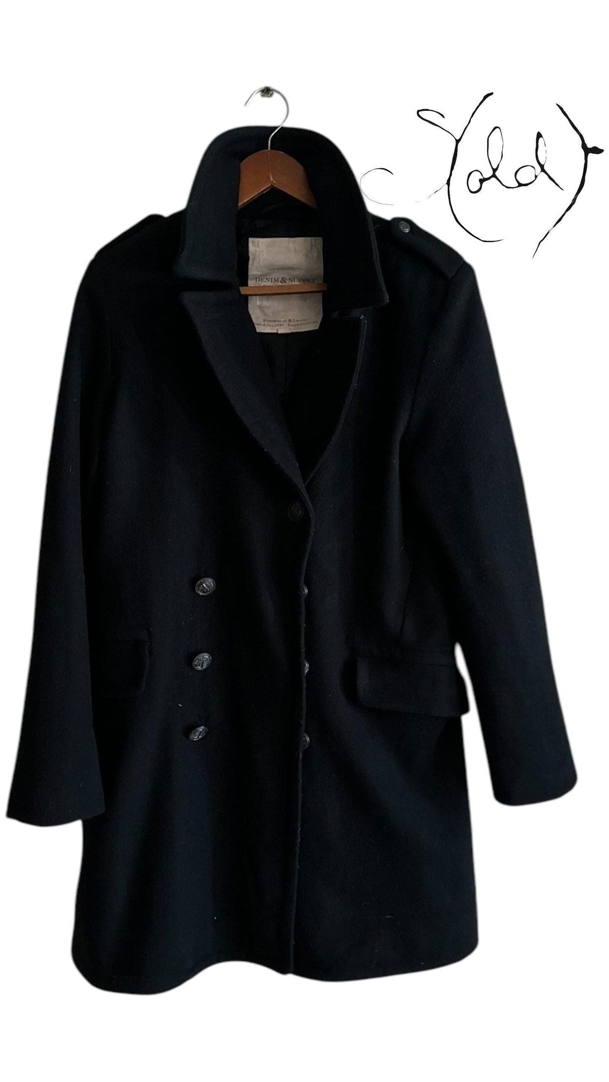 Supply Garments Black Coat - Sophisticated Outerwear coats, old-money, Rare Gems