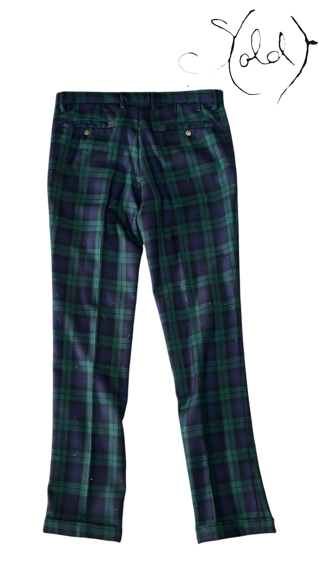 Dolce & Gabbana Plaid Wool Trousers | Sold Attire