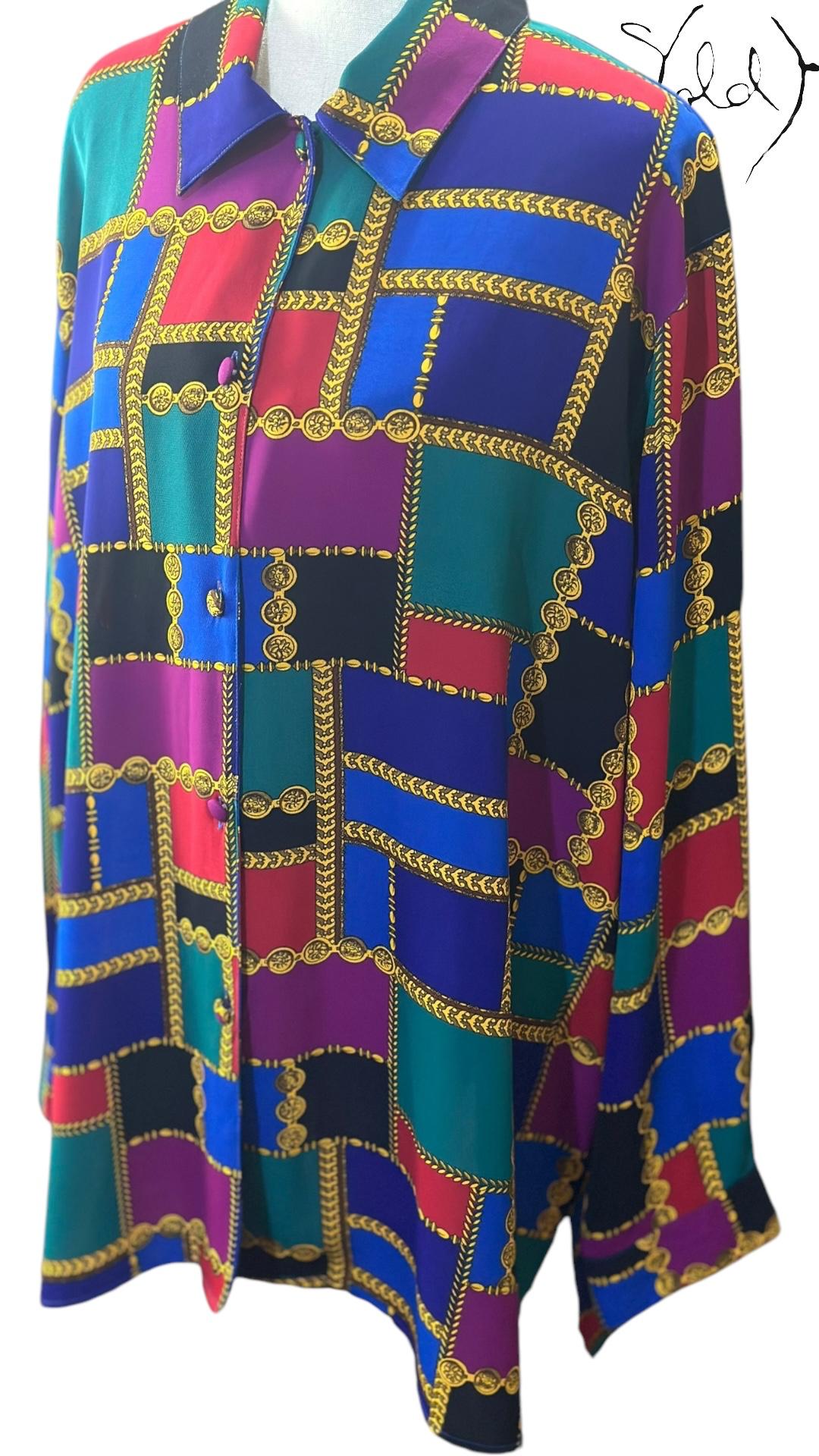 Sold Attire Shirt Chain Patchwork Blouse – Statement Vintage | Sold Attire