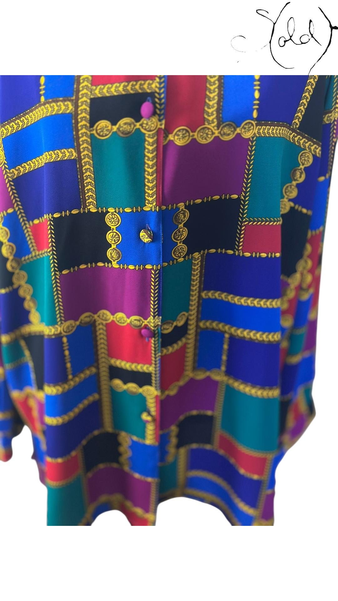 Sold Attire Shirt Chain Patchwork Blouse – Statement Vintage | Sold Attire