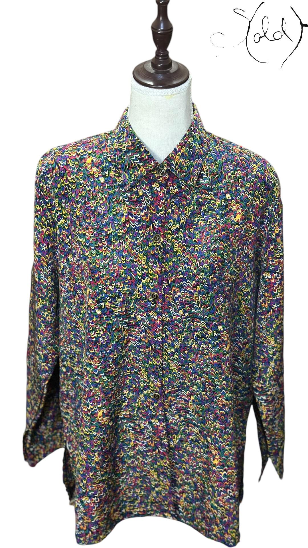 Sold Attire Shirt Psychedelic Feather Print Shirt – Fluid Fit | Sold Attire