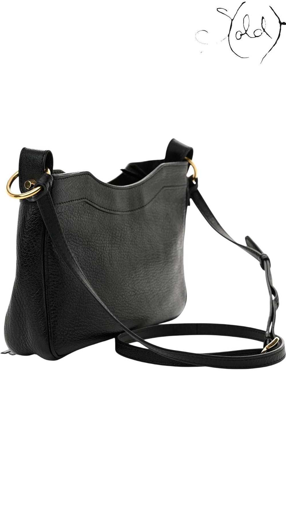Balenciaga Black Chevre Leather Metallic Edge Hip Bag, Interior view | Sold Attire